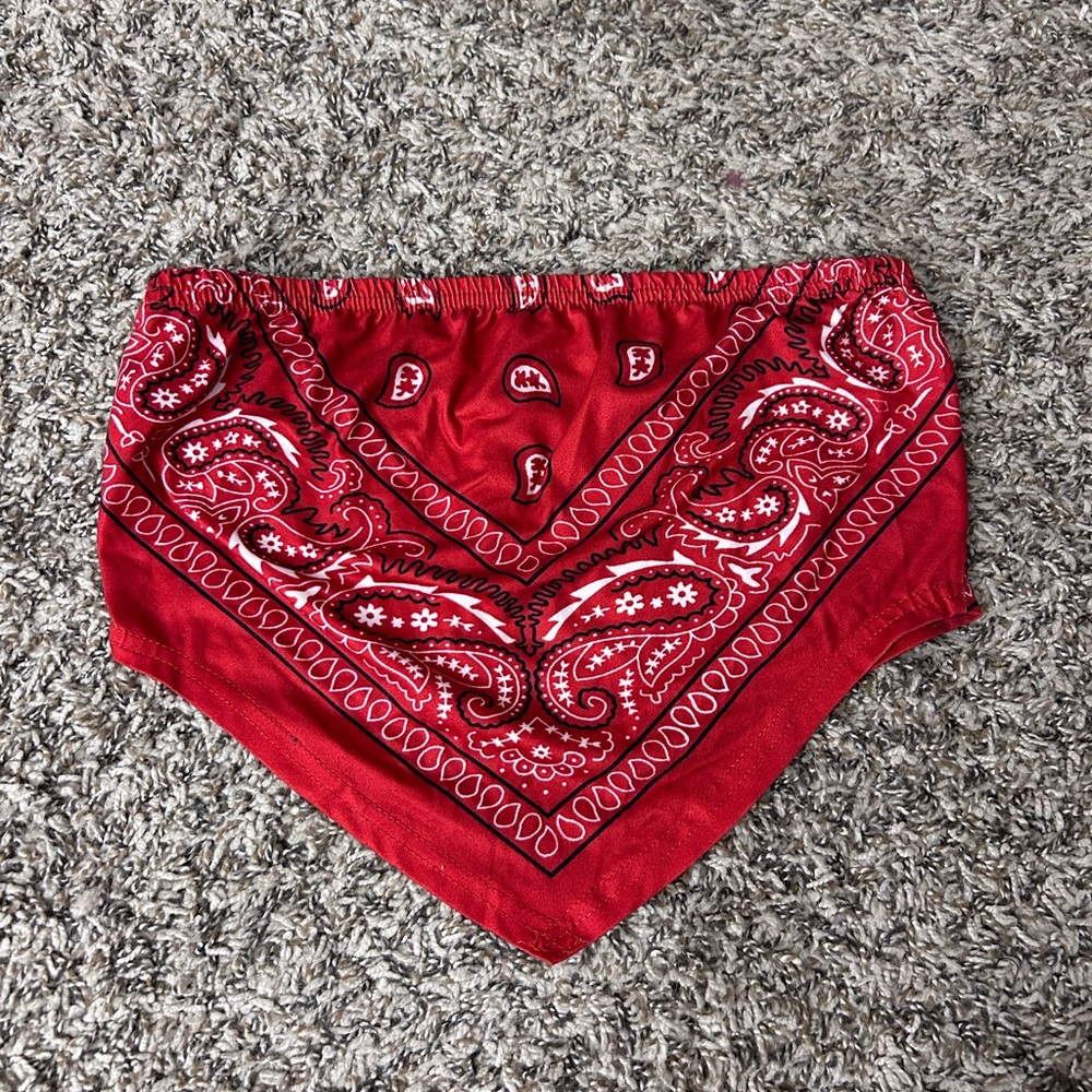 Red Bandana Print Women's Top